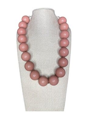 5/$25 😻 Vintage Mauve Pink Acrylic Beaded Necklace